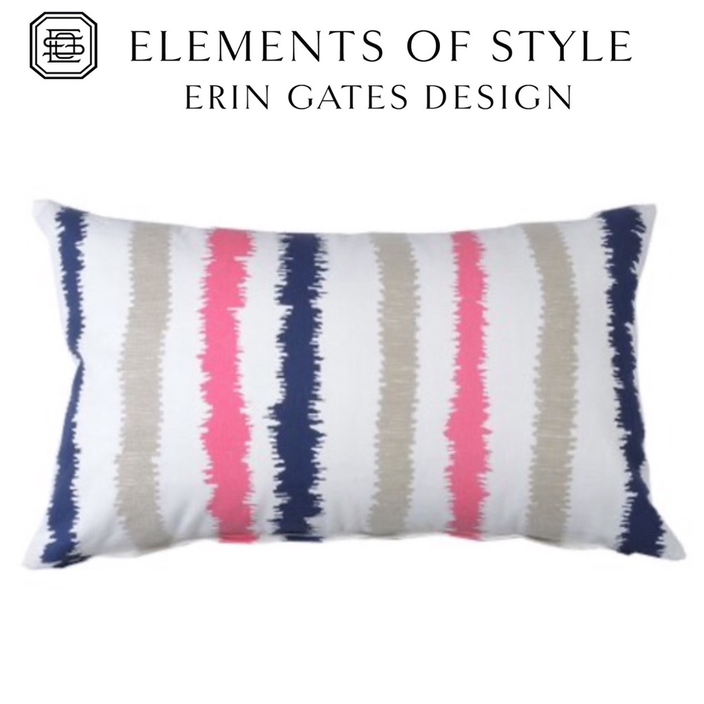 Elements by Erin Gates Cobalt Stitch-Stripe Pillow